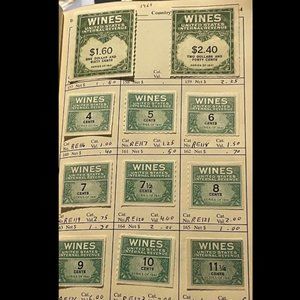 Vintage:Used U.S. Internal Revenue Wines Stamp series of 1941